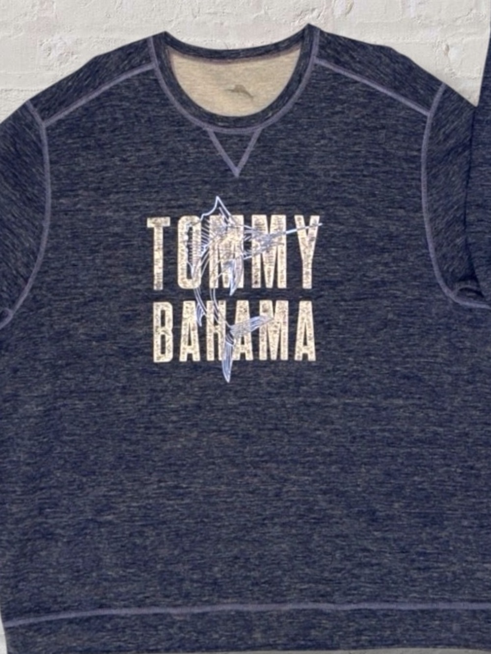 Tommy Bahama Maritime Marlin Flip Sweatshirt Ocean Deeps Heather Men’s XL